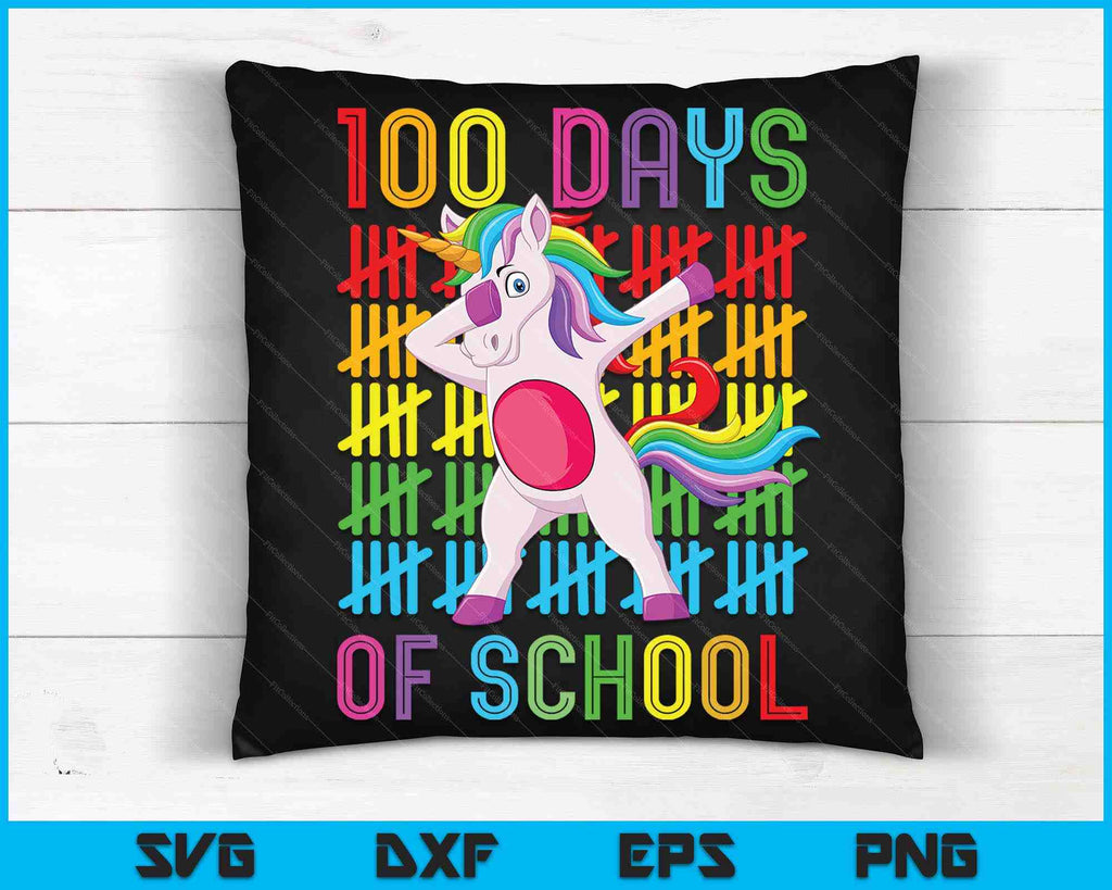 100 Days Of School Unicorn 100 Days Smarter 100th Day SVG PNG Files ...