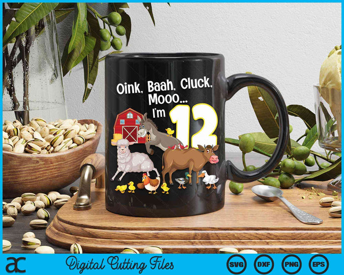 12th Birthday Twelve Year Old Farm Birthday Party Animals SVG PNG Digital Cutting Files 12th Birthday Twelve Year Old Farm Birthday Party Animals SVG PNG Digital Cutting Files