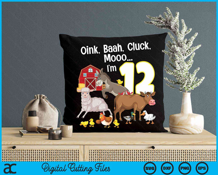 12th Birthday Twelve Year Old Farm Birthday Party Animals SVG PNG Digital Cutting Files 12th Birthday Twelve Year Old Farm Birthday Party Animals SVG PNG Digital Cutting Files