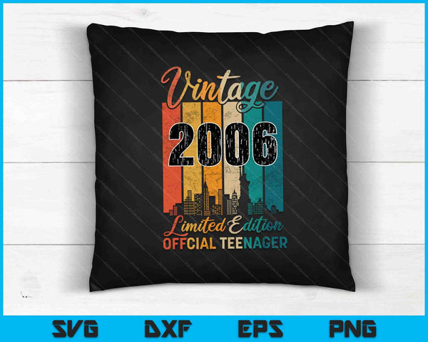 17 Years Old Vintage 2006 Official Teenager SVG PNG Cutting Printable Files