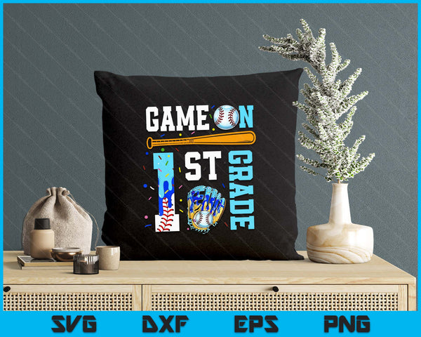 1st Grade Back To School Baseball Drip Ice Cream Game On SVG PNG Digital Printable Files