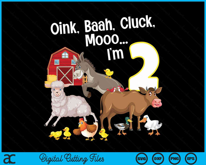 2nd Birthday Two Year Old Farm Birthday Party Animals SVG PNG Digital Cutting File 2nd Birthday Two Year Old Farm Birthday Party Animals SVG PNG Digital Cutting File