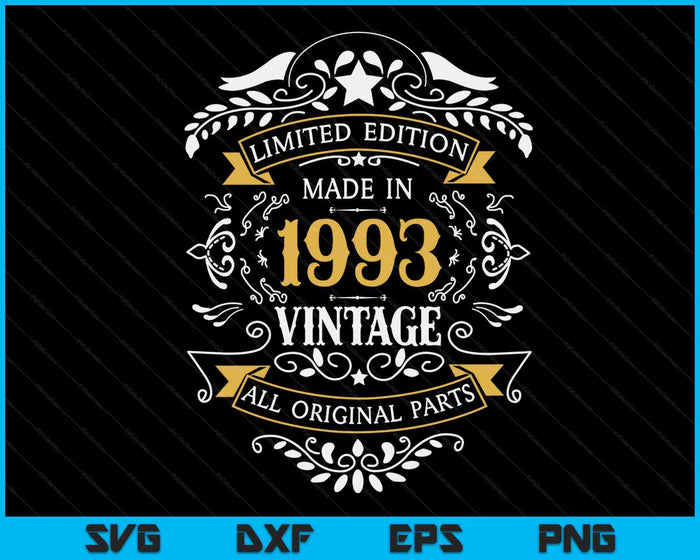 30 Years Old 30th Birthday Made Born In 1993 Men Women SVG PNG Digital Cutting Files 30 Years Old 30th Birthday Made Born In 1993 Men Women SVG PNG Digital Cutting Files