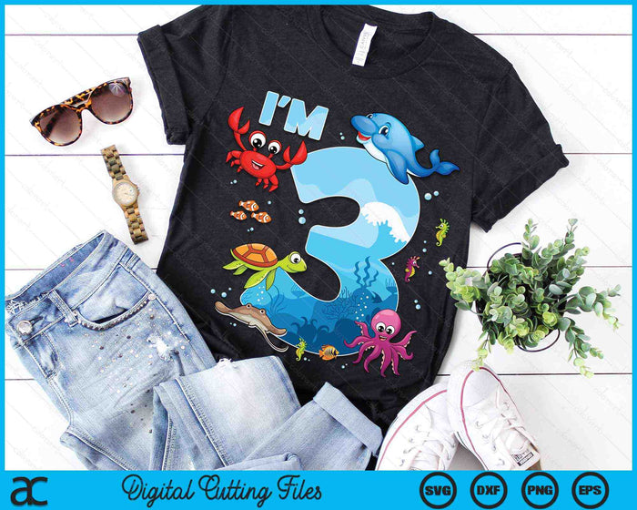 3 Year Old Birthday Whale Fish Sea Bday Boys and Girls SVG PNG Digital Printable Files 3 Year Old Birthday Whale Fish Sea Bday Boys and Girls SVG PNG Digital Printable Files