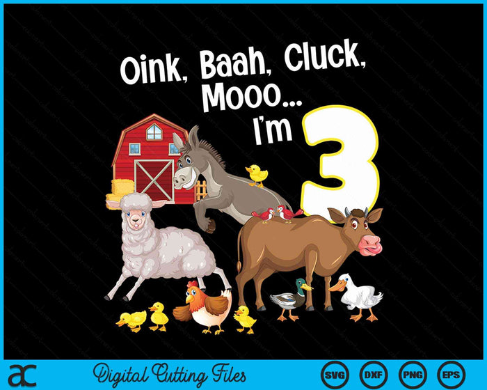 3rd Birthday Three Year Old Farm Birthday Party Animals SVG PNG Digital Cutting Files 3rd Birthday Three Year Old Farm Birthday Party Animals SVG PNG Digital Cutting Files