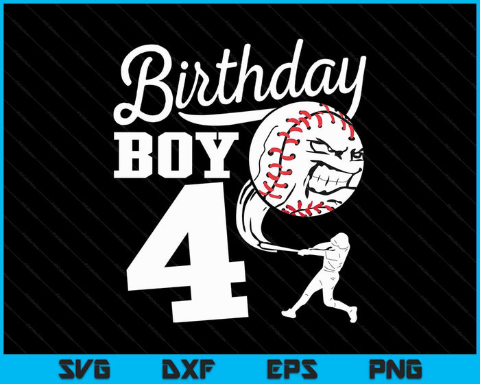 4 Year Old Birthday Gift Baseball Party SVG PNG Digital Cutting Files 4 Year Old Birthday Gift Baseball Party SVG PNG Digital Cutting Files