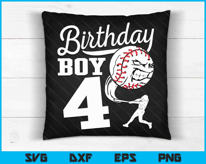 4 Year Old Birthday Gift Baseball Party SVG PNG Digital Cutting Files 4 Year Old Birthday Gift Baseball Party SVG PNG Digital Cutting Files