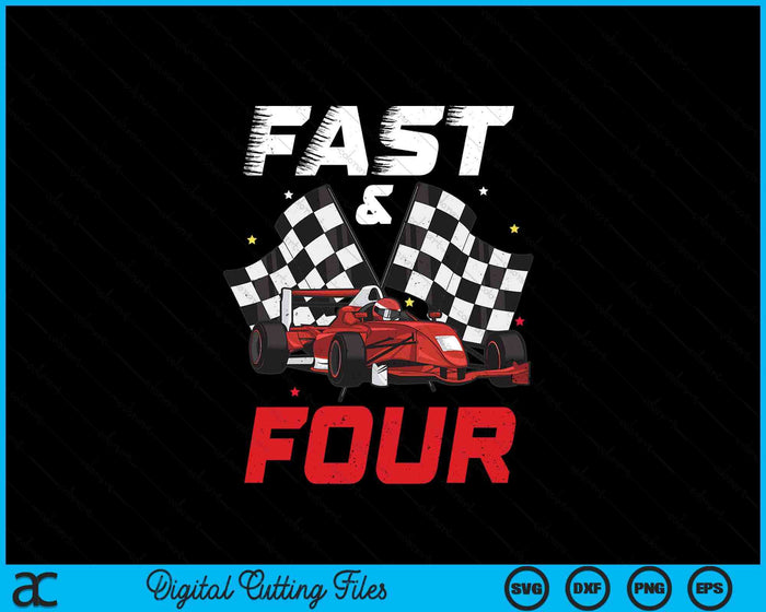 4th Birthday Boy Race Car Racing 4 Year Old Bday SVG PNG Digital Printable Files 4th Birthday Boy Race Car Racing 4 Year Old Bday SVG PNG Digital Printable Files