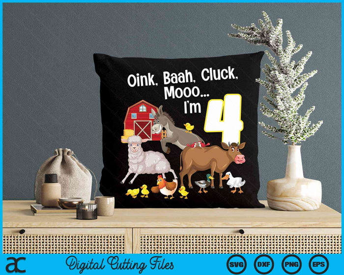 4th Birthday Four Year Old Farm Birthday Party Animals SVG PNG Digital Cutting Files 4th Birthday Four Year Old Farm Birthday Party Animals SVG PNG Digital Cutting Files