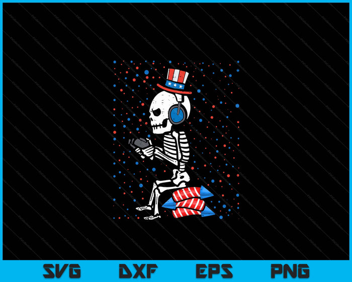 4th Of July Skeleton Gamer Funny America SVG PNG Digital Cutting File 4th Of July Skeleton Gamer Funny America SVG PNG Digital Cutting File