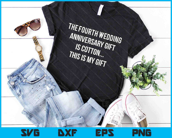 4th Wedding Anniversary Gifts Cotton Him Husband SVG PNG Digital Cutting Files