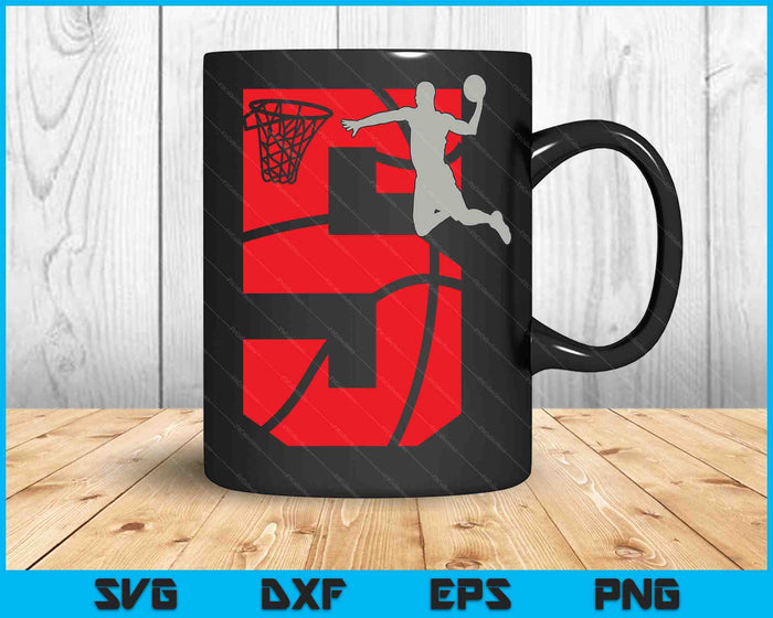 5 Year Old 5th Basketball Birthday Party Theme SVG PNG Digital Cutting Files 5 Year Old 5th Basketball Birthday Party Theme SVG PNG Digital Cutting Files