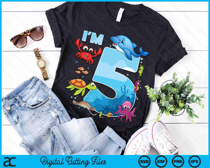 5 Year Old Birthday Whale Fish Sea Bday Boys And Girls SVG PNG Digital Printable Files 5 Year Old Birthday Whale Fish Sea Bday Boys And Girls SVG PNG Digital Printable Files