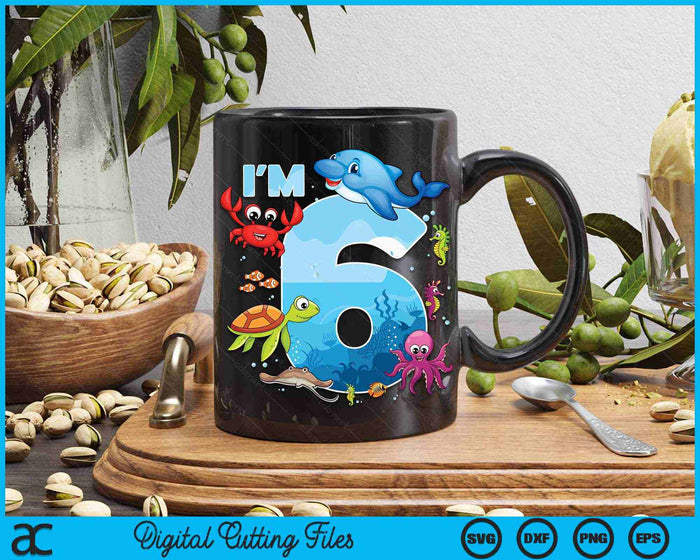 6 Year Old Birthday Whale Fish Sea Bday Boys And Girls SVG PNG Digital Printable Files 6 Year Old Birthday Whale Fish Sea Bday Boys And Girls SVG PNG Digital Printable Files