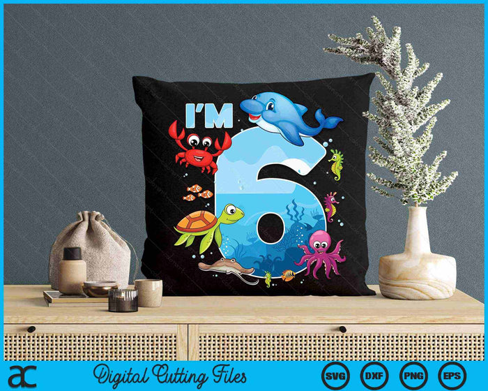 6 Year Old Birthday Whale Fish Sea Bday Boys And Girls SVG PNG Digital Printable Files 6 Year Old Birthday Whale Fish Sea Bday Boys And Girls SVG PNG Digital Printable Files