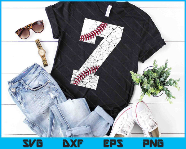 7th Birthday 2023 Baseball SVG PNG Cutting Printable Files