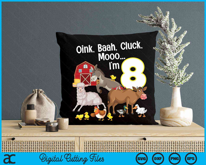 8th Birthday Eight Year Old Farm Birthday Party Animals SVG PNG Digital Cutting Files 8th Birthday Eight Year Old Farm Birthday Party Animals SVG PNG Digital Cutting Files