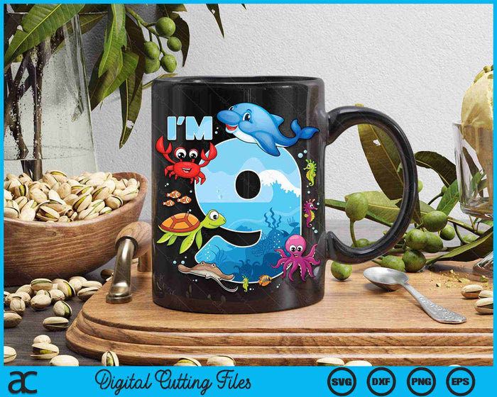 9 Year Old Birthday Whale Fish Sea Bday Boys And Girls  SVG PNG Digital Printable Files 9 Year Old Birthday Whale Fish Sea Bday Boys And Girls  SVG PNG Digital Printable Files