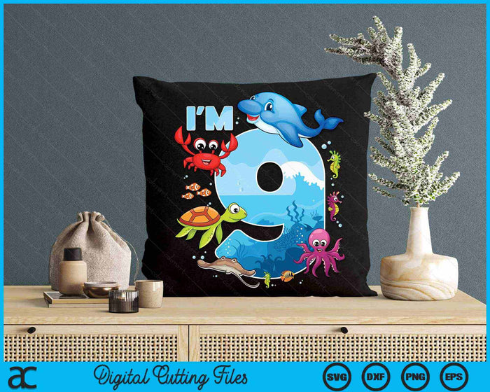 9 Year Old Birthday Whale Fish Sea Bday Boys And Girls  SVG PNG Digital Printable Files 9 Year Old Birthday Whale Fish Sea Bday Boys And Girls  SVG PNG Digital Printable Files