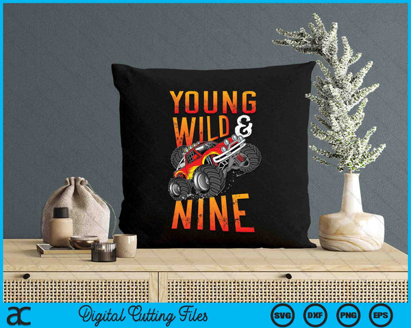 9th Birthday Boy Monster Truck Rule JAM Nine Years SVG PNG Digital Printable Files