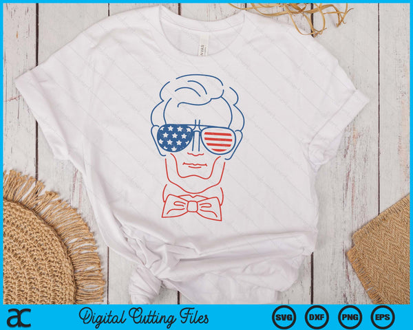 Abe Line Drawing USA 4th Of July President Abraham Lincoln SVG PNG Digital Cutting Files