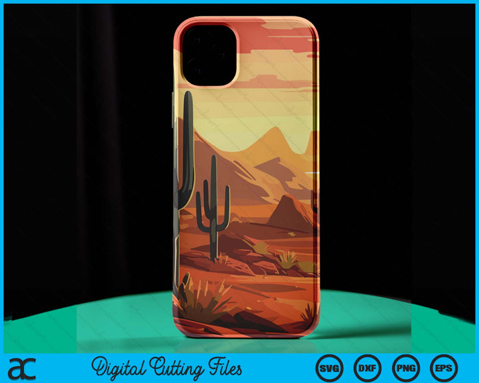 Abstract Mountains Cactus Desert Landscape SVG PNG Digital Cutting Files Abstract Mountains Cactus Desert Landscape SVG PNG Digital Cutting Files