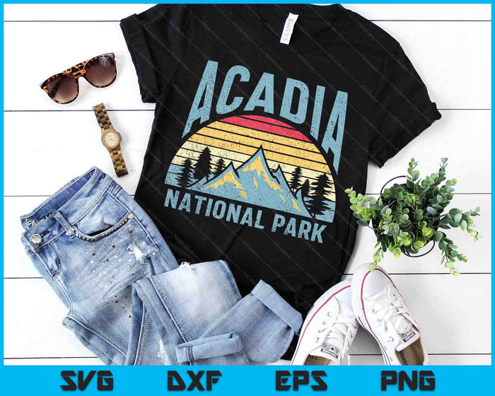 Acadia National Park Maine Mountains Retro SVG PNG Digital Printable Files Acadia National Park Maine Mountains Retro SVG PNG Digital Printable Files