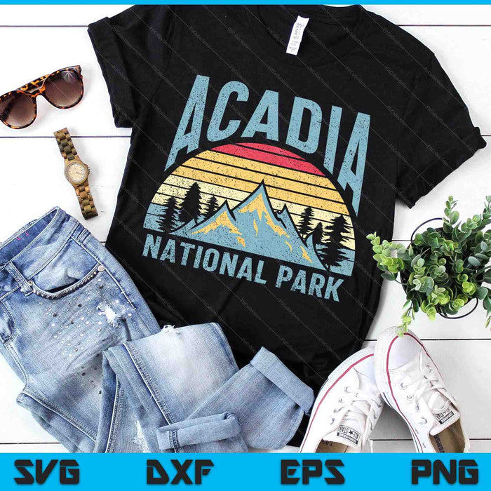 Acadia National Park Maine Mountains Retro SVG PNG Digital Printable Files Acadia National Park Maine Mountains Retro SVG PNG Digital Printable Files