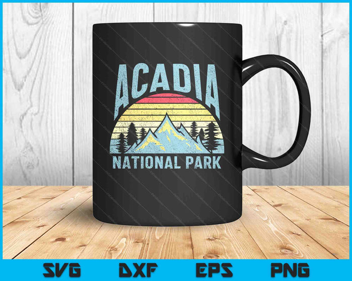 Acadia National Park Maine Mountains Retro SVG PNG Digital Printable Files Acadia National Park Maine Mountains Retro SVG PNG Digital Printable Files