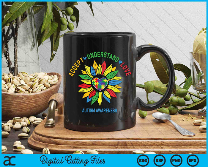 Accept Understand Love Autism Awareness Sunflower Autism SVG PNG Digital Cutting Files Accept Understand Love Autism Awareness Sunflower Autism SVG PNG Digital Cutting Files