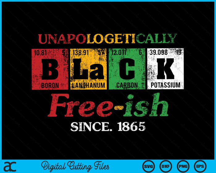 Africa Unapologetically Black Free-ish Since 1865 Juneteenth SVG PNG Digital Cutting Files