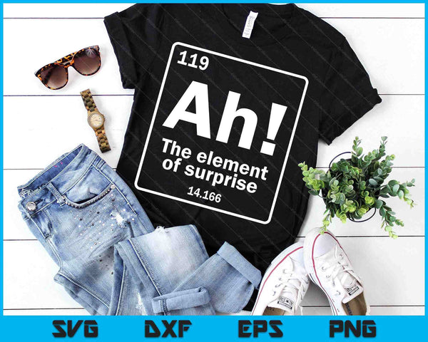 Ah The Element Of Surprise Funny Geek Periodic Table SVG PNG Digital Printable Files