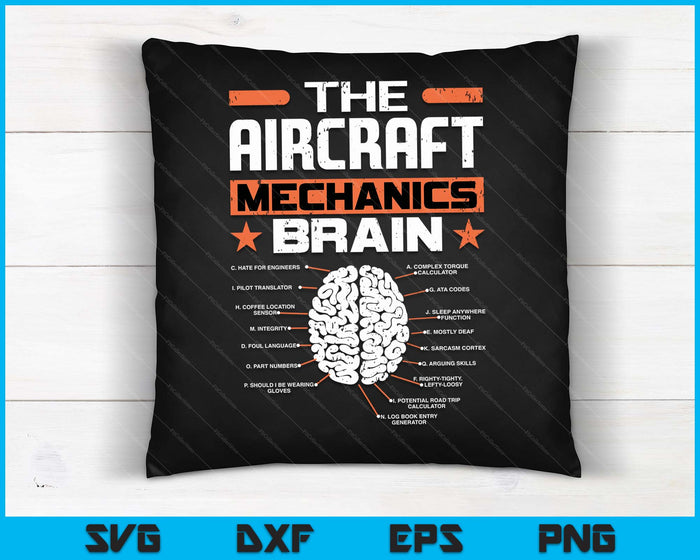 Aircraft Mechanics Brain Aviation Funny Aircraft Mechanic SVG PNG Digital Cutting Files