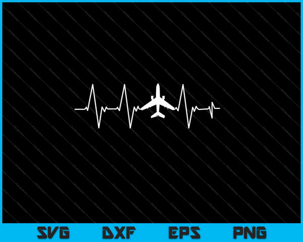 Airplane Heartbeat SVG PNG Cutting Printable Files