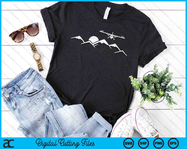 Airplane Over Mountains Gift For Pilots SVG PNG Digital Cutting File