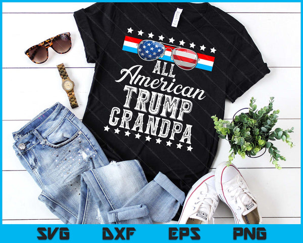 All American Trump Grandpa American Flag Sunglasses SVG PNG Digital Printable Files