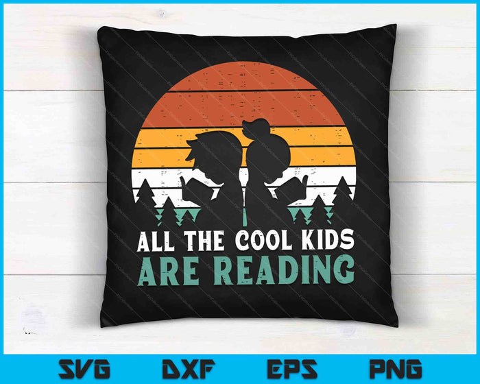 All Kids Are Reading Retro Read Book Lover Boys Girls SVG PNG Digital Cutting Files