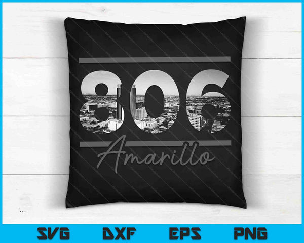 Amarillo 806 Area Code Skyline Texas Vintage SVG PNG Cutting Printable Files