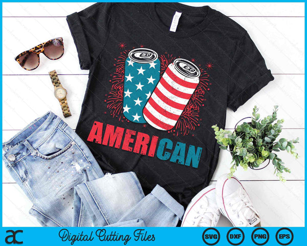 American 4th of July Beer Patriotic USA Flag SVG PNG Digital Cutting Files