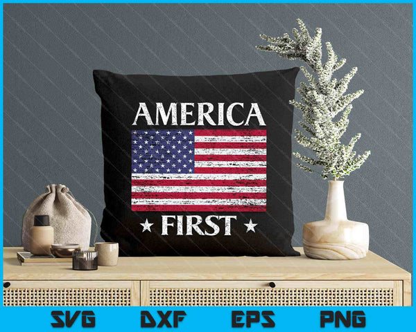 America First Usa American Flag Patriot Stars And Stripes SVG PNG Digital Printable Files