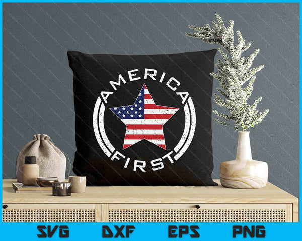 America First Usa Flag American Star Roundel Patriot SVG PNG Digital Printable Files