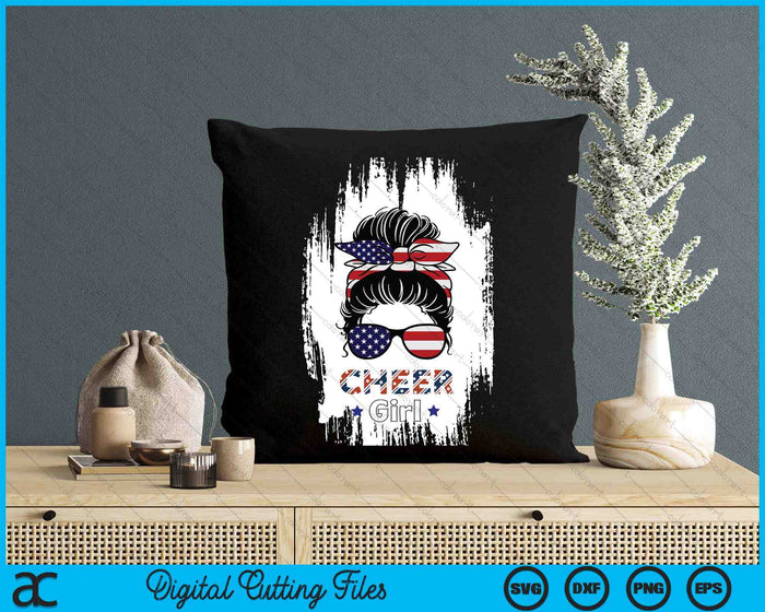 American Flag Cheer Girl 4th July USA Patriotic Cheerleader SVG PNG Digital Cutting Files American Flag Cheer Girl 4th July USA Patriotic Cheerleader SVG PNG Digital Cutting Files