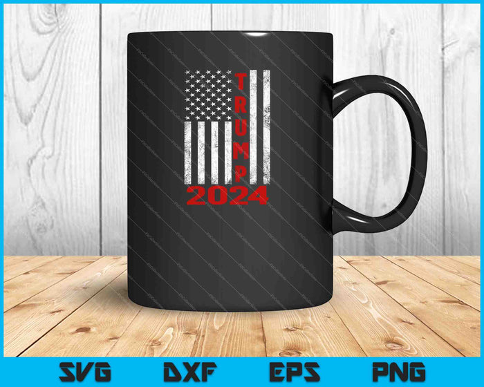 Diseño de bandera americana Trump 2024 SVG PNG cortando archivos imprimibles Diseño de bandera americana Trump 2024 SVG PNG cortando archivos imprimibles