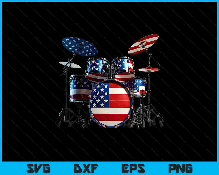 American Flag Drum Drumset 4th of July USA Patriotic Drummer SVG PNG Digital Printable Files American Flag Drum Drumset 4th of July USA Patriotic Drummer SVG PNG Digital Printable Files