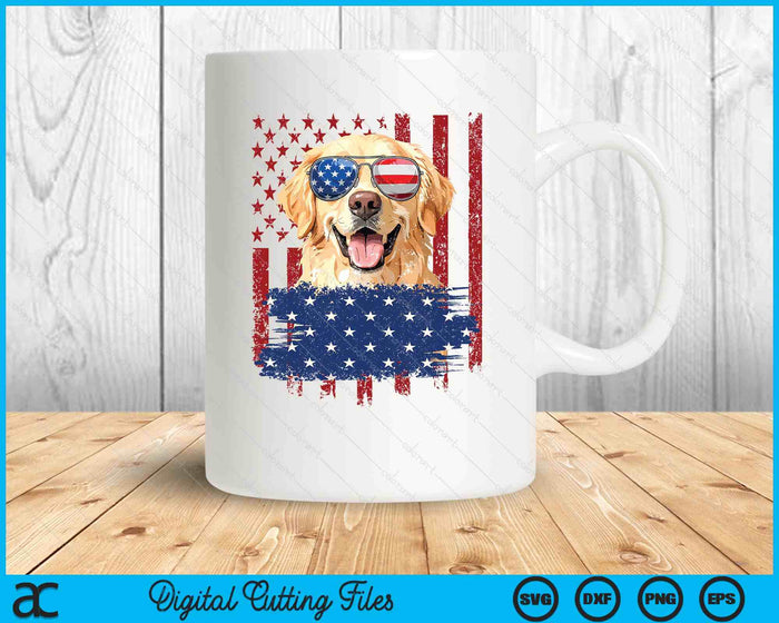 American Flag Golden Retriever Usa Retro 4th Of July SVG PNG Digital Printable Files American Flag Golden Retriever Usa Retro 4th Of July SVG PNG Digital Printable Files