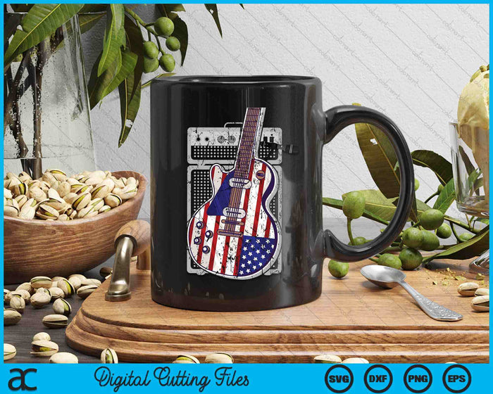 Amerikaanse vlag gitaar 4 juli gitarist USA countrymuziek SVG PNG digitale snijbestanden Amerikaanse vlag gitaar 4 juli gitarist USA countrymuziek SVG PNG digitale snijbestanden