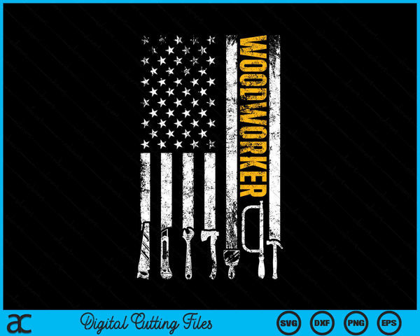 American Flag Woodworker SVG PNG Digital Printable Files