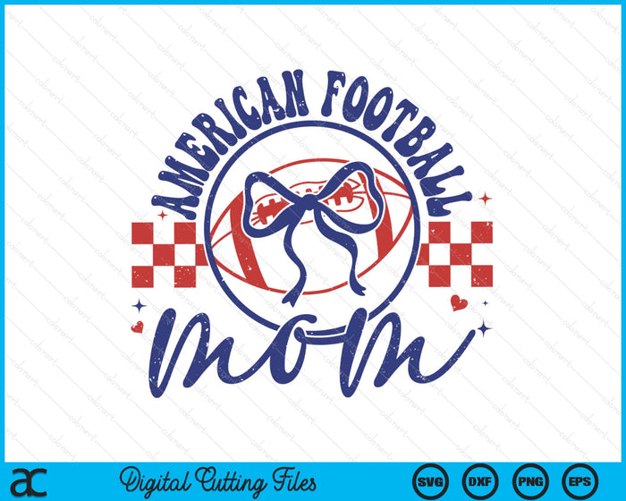 American Football Mom Coquette Bow Mother's Day SVG PNG Digital Printable Files American Football Mom Coquette Bow Mother's Day SVG PNG Digital Printable Files