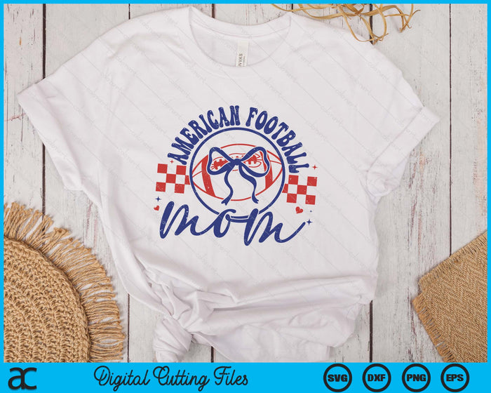 American Football Mom Coquette Bow Mother's Day SVG PNG Digital Printable Files American Football Mom Coquette Bow Mother's Day SVG PNG Digital Printable Files