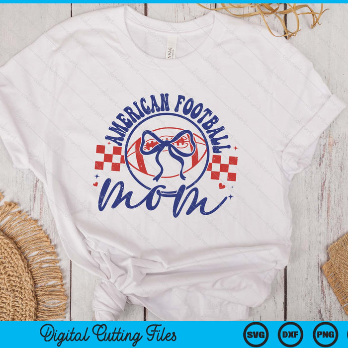 American Football Mom Coquette Bow Mother's Day SVG PNG Digital Printable Files American Football Mom Coquette Bow Mother's Day SVG PNG Digital Printable Files
